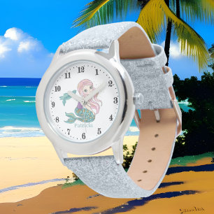 Reloj De Pulsera linda sirena playa fantasía añadir nombre