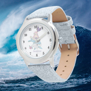 Reloj De Pulsera linda sirena playa fantasía añadir nombre Watch