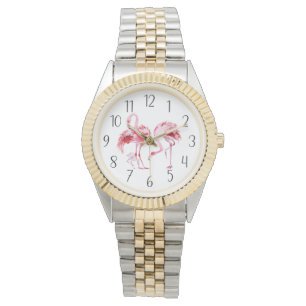 Reloj De Pulsera lindas mujeres flamencos rosados de playa