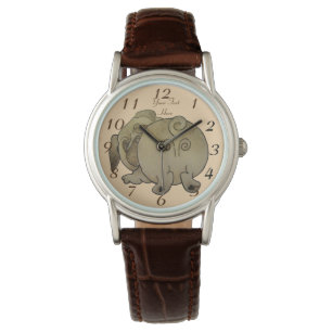 Reloj De Pulsera lindo cachorro perro jugar puerro marrón