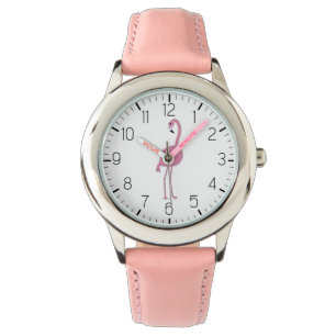 Reloj De Pulsera lindo Chica Flamingo Rosa