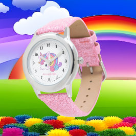 Reloj De Pulsera lindo fantasía unicorn añadir nombre
