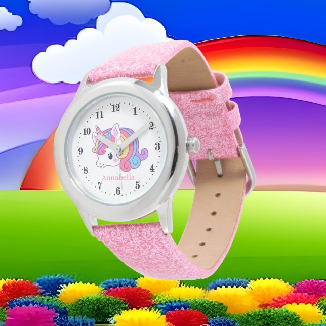 Reloj De Pulsera lindo fantasía unicorn añadir nombre (Subido por el creador)
