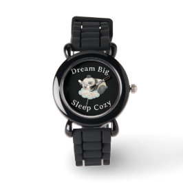 Reloj De Pulsera Lindo Panda Dormido en Nube Acuarela