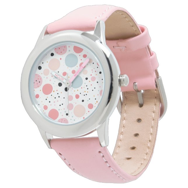 Reloj De Pulsera Lindo patrón de lunares blancos (Angular)