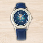 Reloj De Pulsera Lindo Patron de Nave Espacial Niños<br><div class="desc">Lindo patron con figura de un astronauta en el espacio exterior y el nombre de tus hijos!! Este diseño es ideal para niños y niñas amantes del espacio exterior, un magnifico regalo para niños que esten por aprender a usar su primer reloj se puede regalar ya sea para cumpleaños, navidades,...</div>