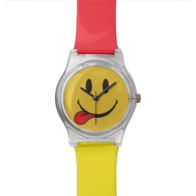 Reloj De Pulsera Lindo pegando hacia fuera emoji de la lengua (De cerca)