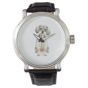 Reloj De Pulsera Lindo perro schnauzer de orejas largas 