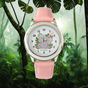Reloj De Pulsera lindos chicas amantes de los elefantes añaden nomb