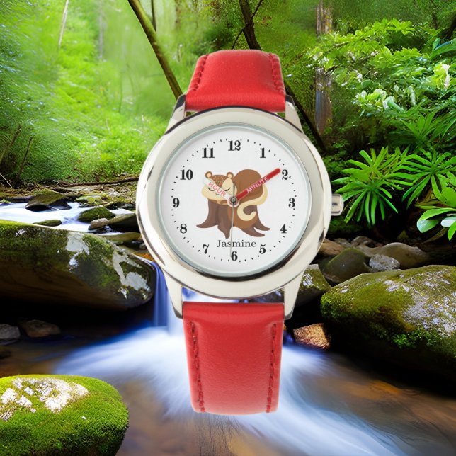 Reloj De Pulsera lindos niños amantes de las ardillas añaden nombre (Subido por el creador)