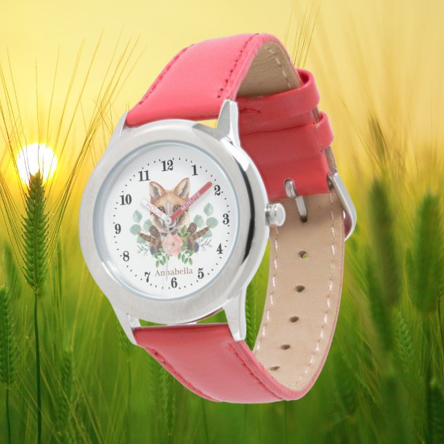 Reloj De Pulsera lindos niños amantes de zorros agregar nombre (Subido por el creador)