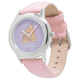 Reloj De Pulsera Lindos niños carpincho comiendo pastel Cumpleaños 