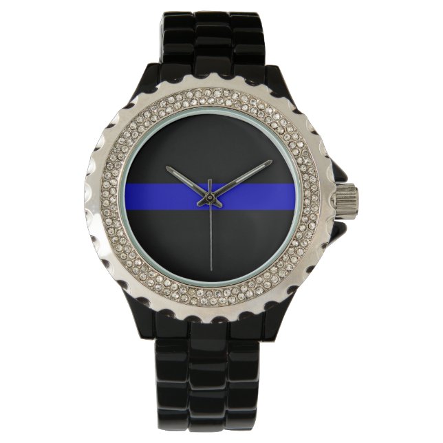 Reloj De Pulsera Línea Azul delgada (Anverso)