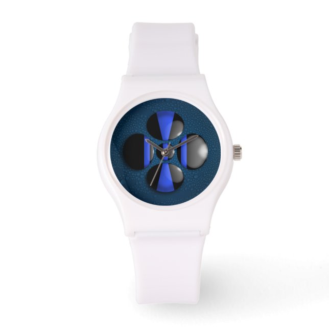 Reloj De Pulsera Línea Azul delgada - Droplets (Anverso)
