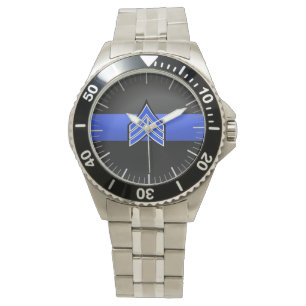 Reloj De Pulsera Línea Azul delgada - Sargento Stripes Watch