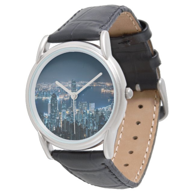 Reloj De Pulsera Línea costera | Isla de Hong Kong, Asia (Angular)