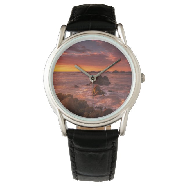 Reloj De Pulsera Línea costera | Sunset Pacific Grove Carmel Califo (Anverso)