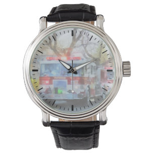 Reloj De Pulsera Línea de coches de bomberos en desfile