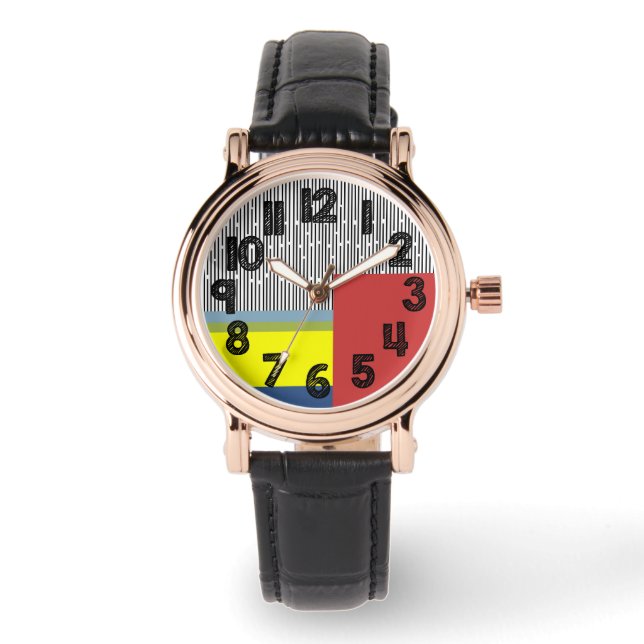 Reloj De Pulsera Líneas abstractas y Rectángulos (Anverso)
