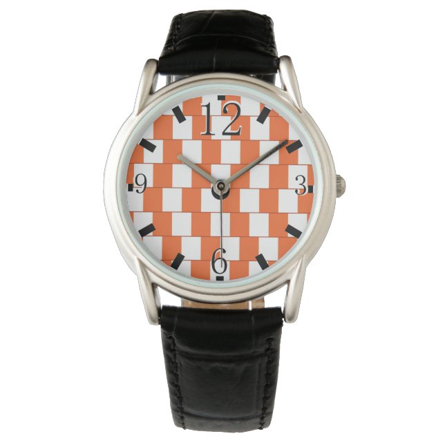 Reloj De Pulsera Líneas confusas Naranja (Anverso)
