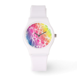 Reloj De Pulsera Líneas de arco iris curvadas
