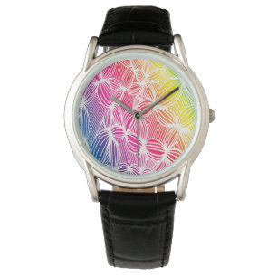 Reloj De Pulsera Líneas de arco iris curvadas