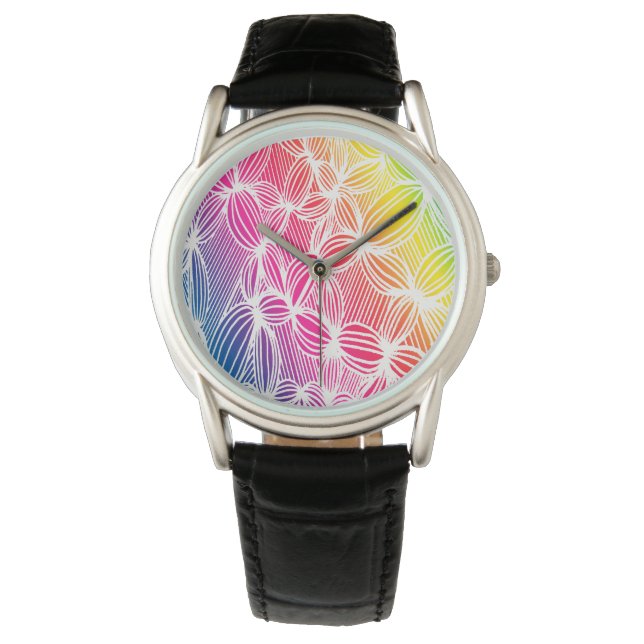 Reloj De Pulsera Líneas de arco iris curvadas (Anverso)