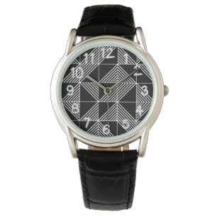 Reloj De Pulsera Líneas de Art Deco Negro