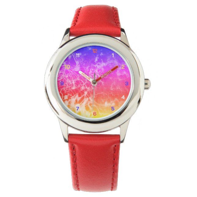 Reloj De Pulsera Líneas de luz eléctrica gradiente abstracto modern (Anverso)