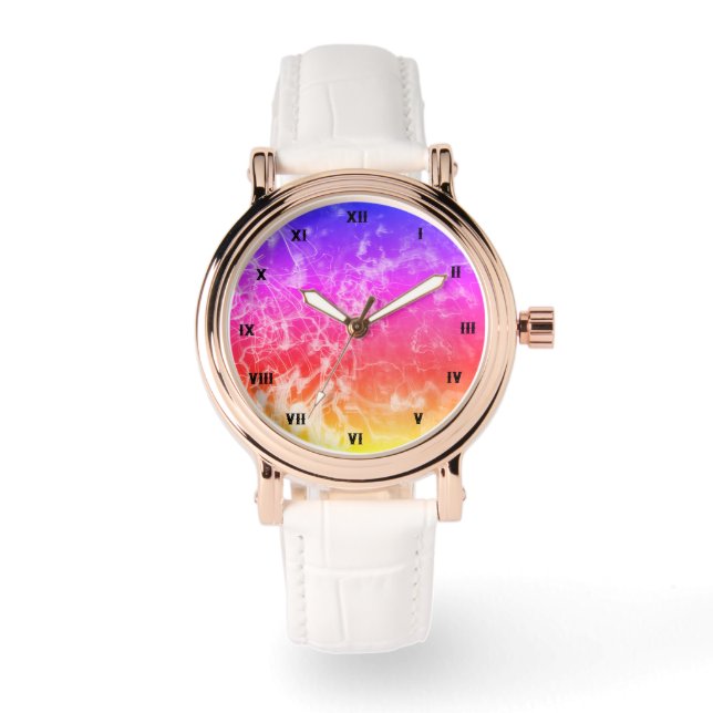 Reloj De Pulsera Líneas de luz eléctrica gradiente abstracto modern (Anverso)