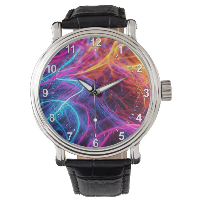 Reloj De Pulsera Líneas de Neon (Anverso)