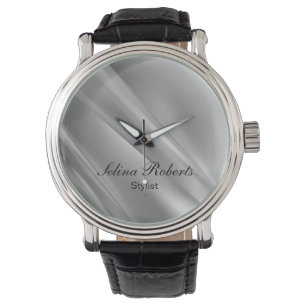 Reloj De Pulsera Líneas diagonales de gradiente plateado