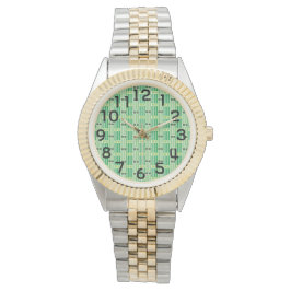 Reloj De Pulsera Líneas verdes y cajas