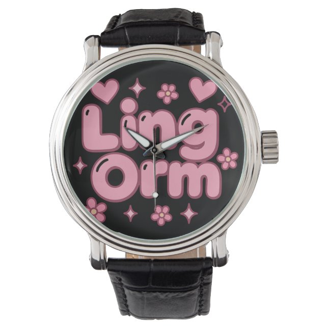 Reloj De Pulsera Lingorm Kawaii Bubble Letter (Anverso)