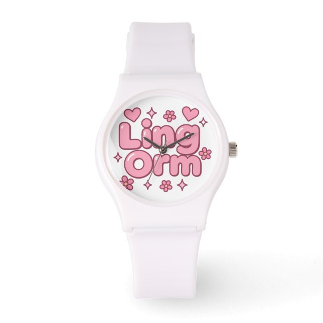 Reloj De Pulsera Lingorm Kawaii Bubble Letter (Anverso)