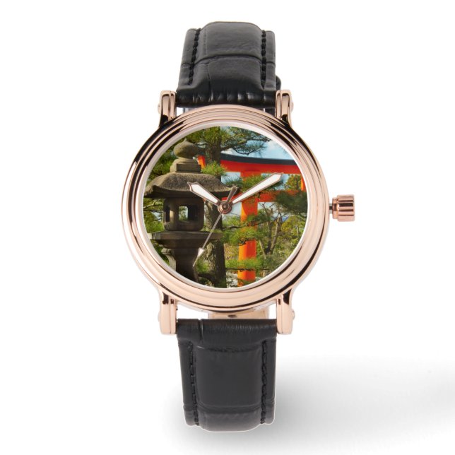 Reloj De Pulsera Linterna de piedra y puerta Torii (Anverso)