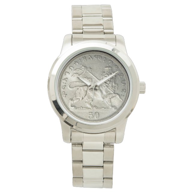 Reloj De Pulsera Lion of Judah Haile Selassie Jah Rastafari Rasta (Anverso)