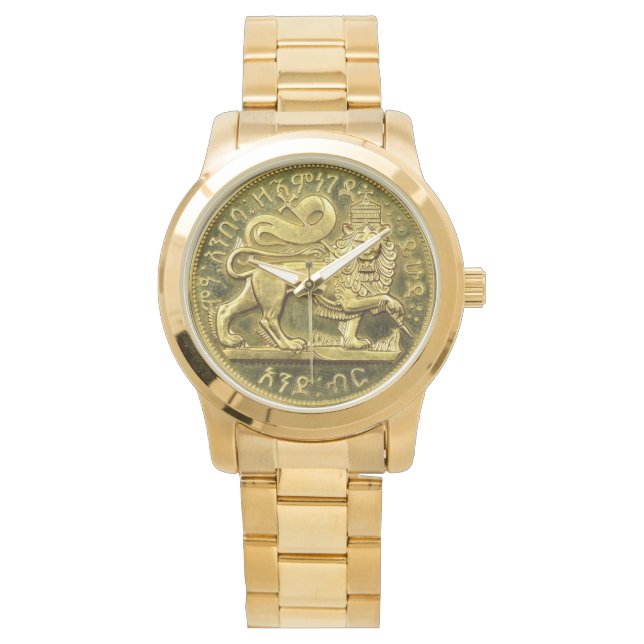 Reloj De Pulsera Lion of Judah - Haile Selassie - Rastafari Watch A (Anverso)