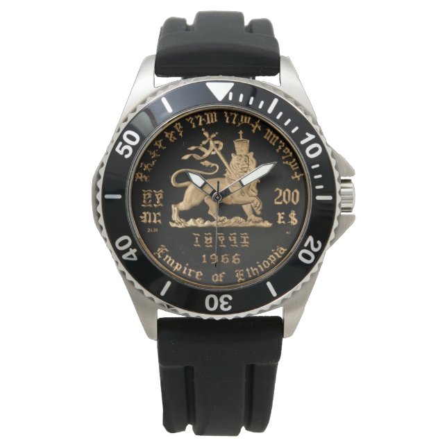 Reloj De Pulsera Lion of Judah - Haile Selassie - Rastafari Watch A (Anverso)