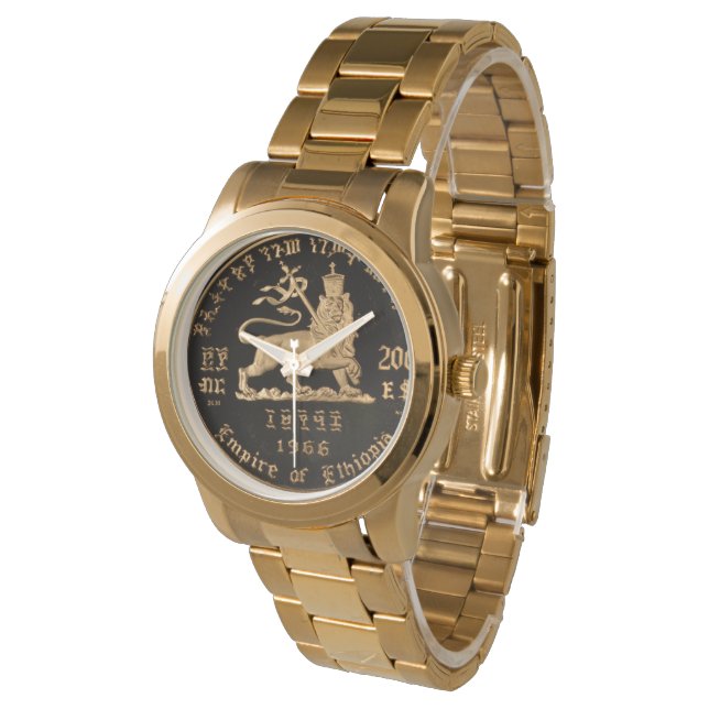 Reloj De Pulsera Lion of Judah - Haile Selassie - Rastafari Watch A (Angular)