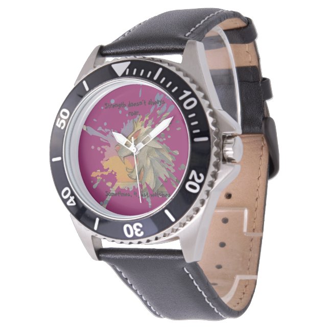 Reloj De Pulsera Lion Papercut Men's Leather Watch (Angular)