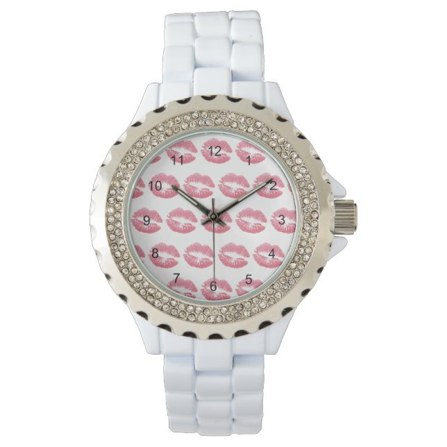 Reloj De Pulsera Lipstick besa rosa (Anverso)