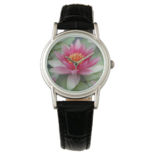Reloj De Pulsera Lirio de agua de Lotus rosa