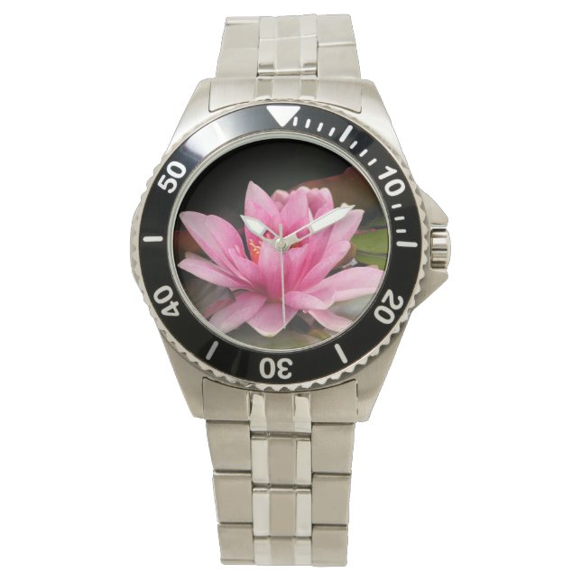 Reloj De Pulsera Lirio de agua rosa (Anverso)