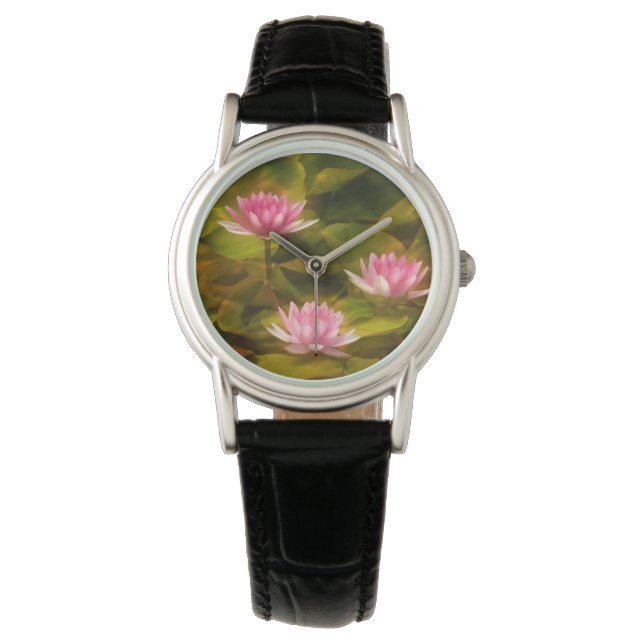 Reloj De Pulsera Lirios de agua artísticos, California (Anverso)