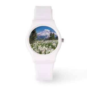 Reloj De Pulsera Lirios de avalancha y Monte Rainier 2