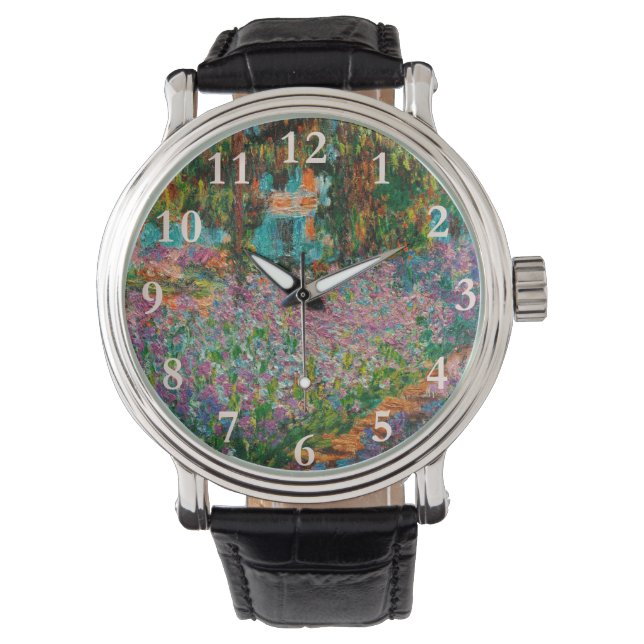 Reloj De Pulsera Lirios jardín de Monet Giverny flores (Anverso)