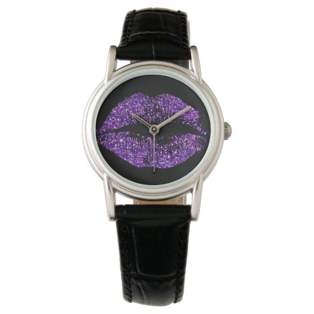 Reloj De Pulsera Litros de Purpurina púrpura (Anverso)