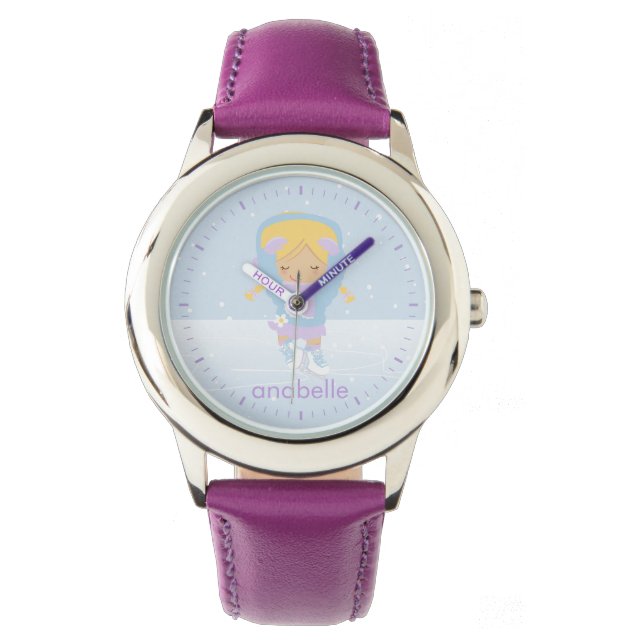 Reloj De Pulsera Little Ice Skater {púrpura} (Anverso)