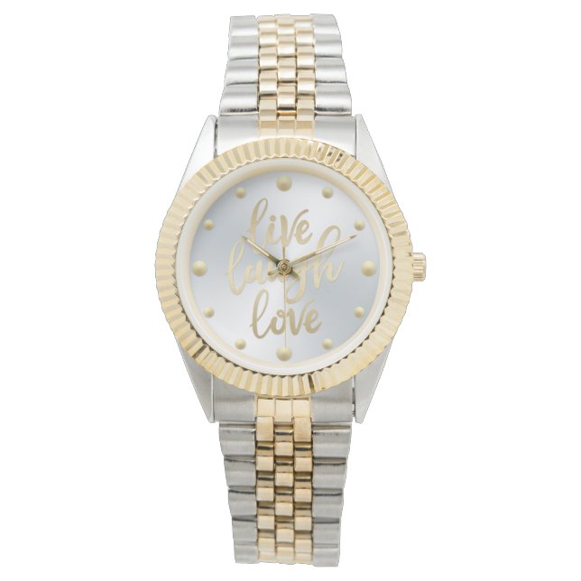 Reloj De Pulsera Live Lauder Love Faux Gold Lettering (Anverso)